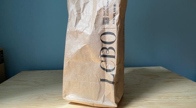 A paper bag from the LCBO.