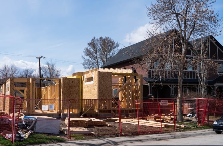 Homes under construction are pictured in Calgary.