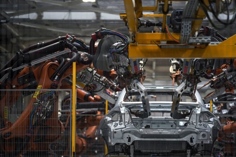 A BMW car is assembled at a plant in San Luis Potosi, Mexico, on February 3, 2023.