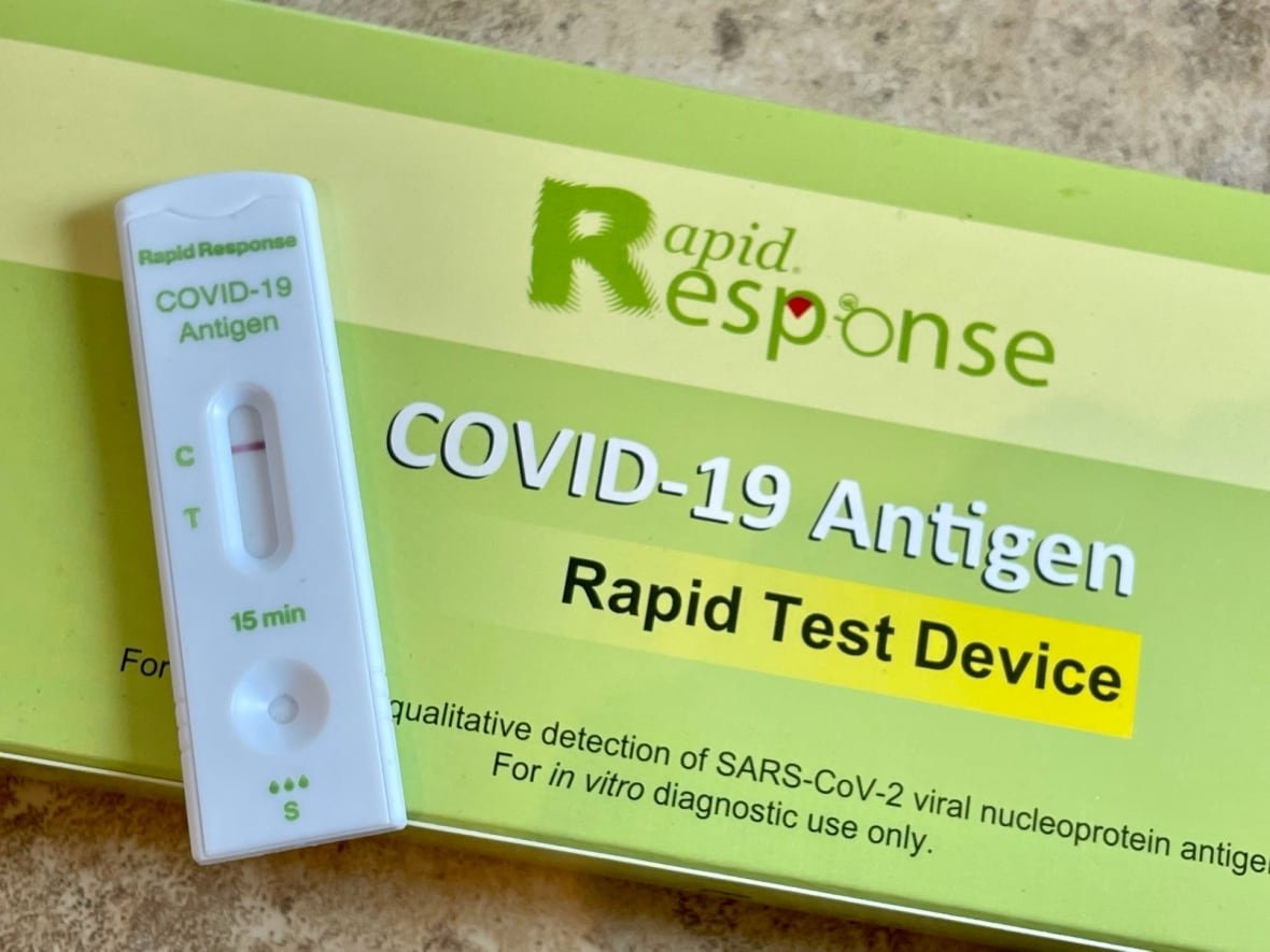 covid-rapid-test A close-up of a rapid test, showing a line beside the letter "C," which stands for control and means the virus wasn't detected.