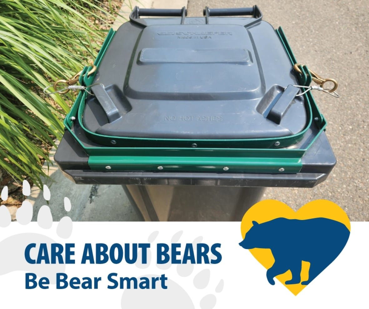 kamloops-bear-smart A graphic shows a garbage bin from above, with text below reading 'Care about Bears Be Bear Smart'.
