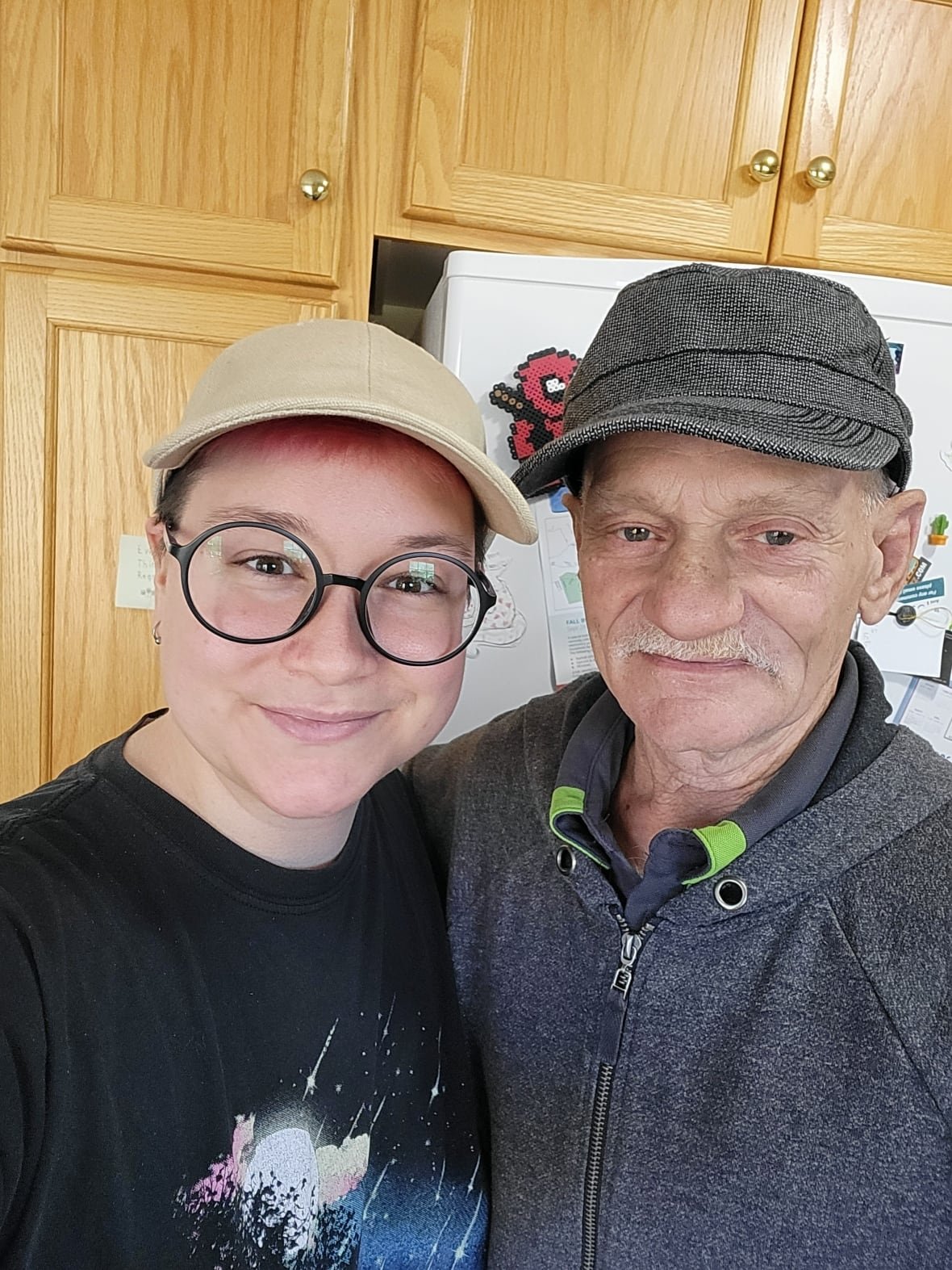 lee-goguen-and-her-father-gerald-goguen Woman smiles in a photo of her and her father.