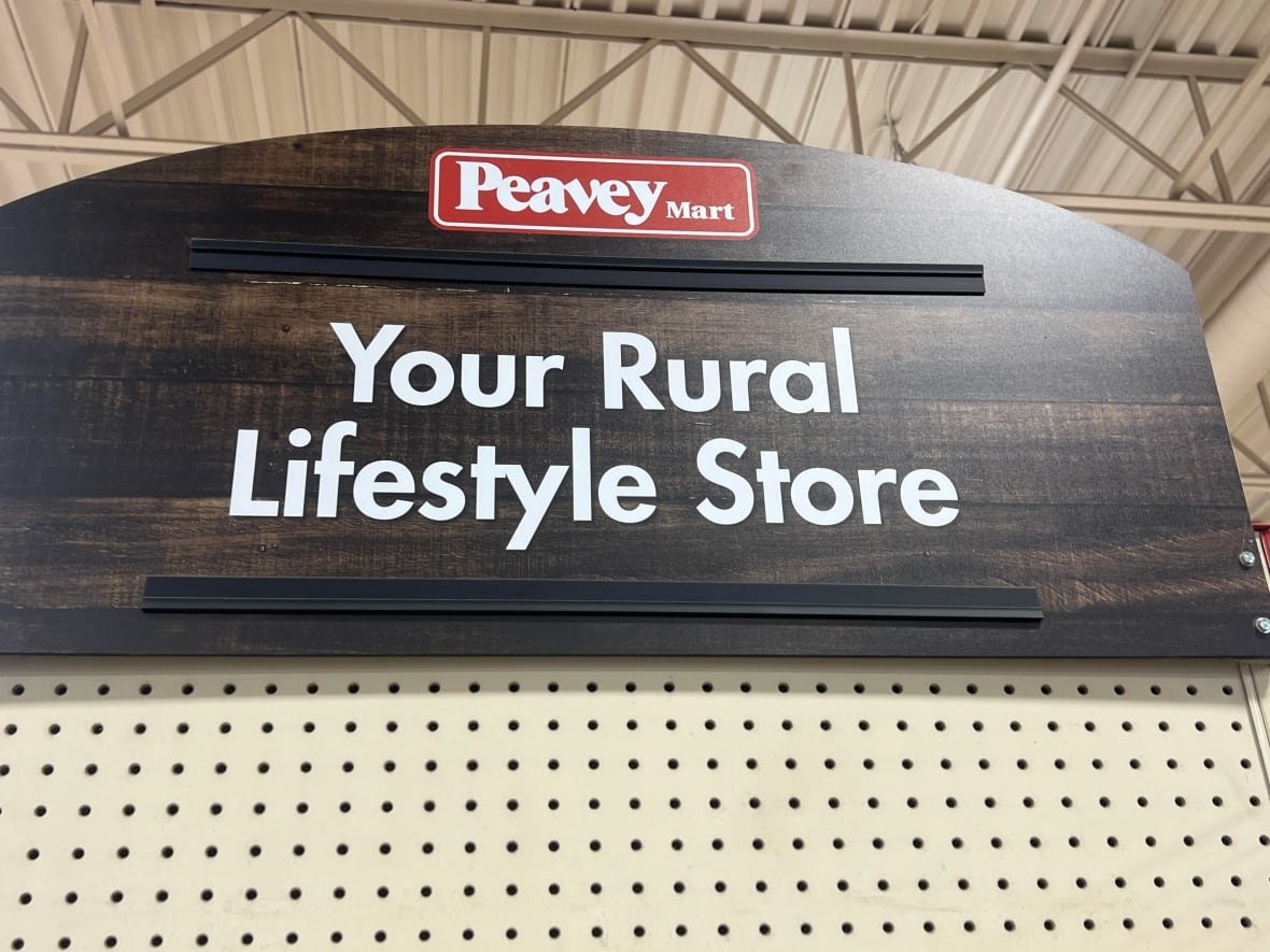 peavey-your-rural-lifestyle-store A sign reads 'Peavey Mart Your Rural Lifestyle Store'.