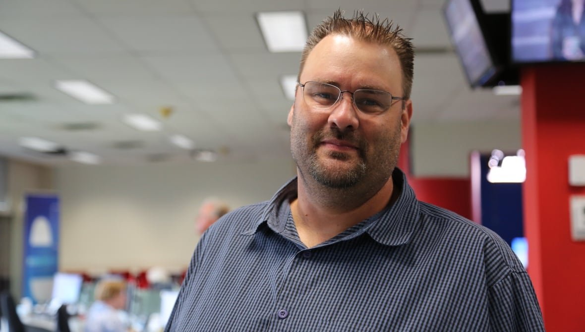 greg-layson Closeup of Greg in CBC newsroom.