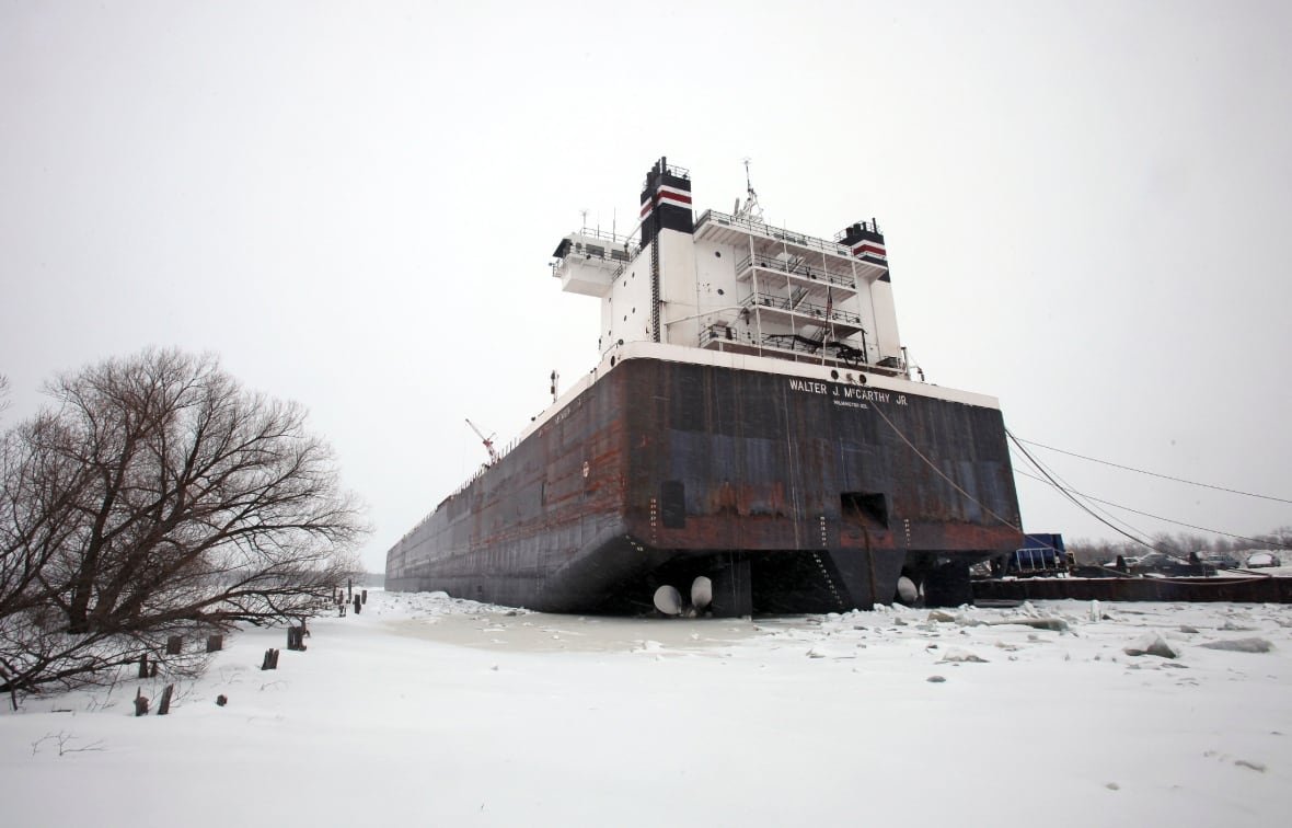 usa-weather-2 A ship is frozen in Lake Superior at port in Superior, Wisconsin February 15, 2014.