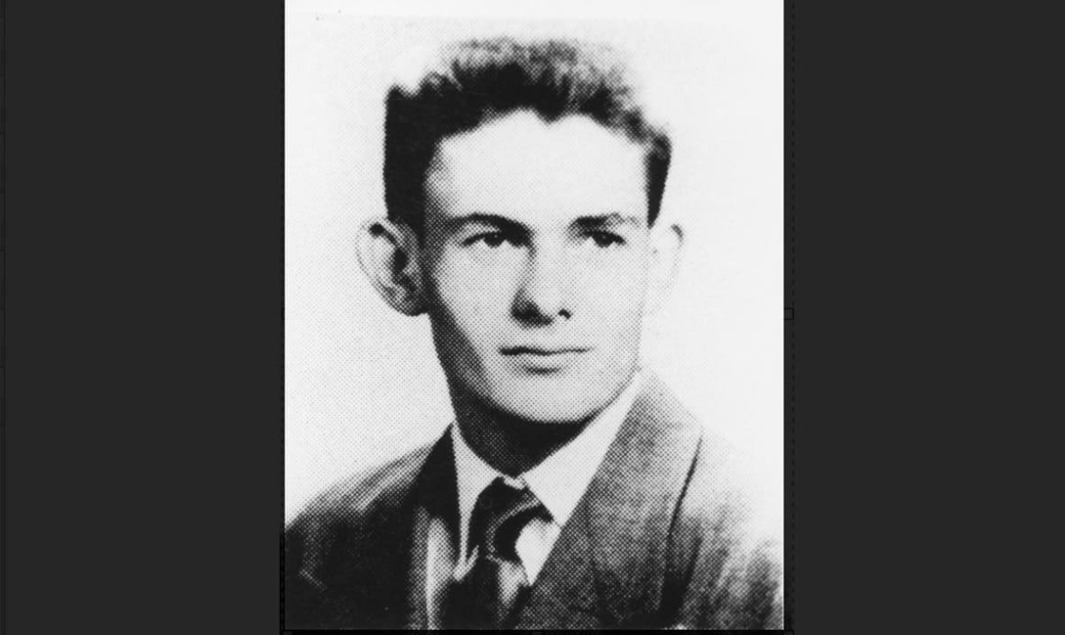 james-kinne Black and white photo of a man in a tie