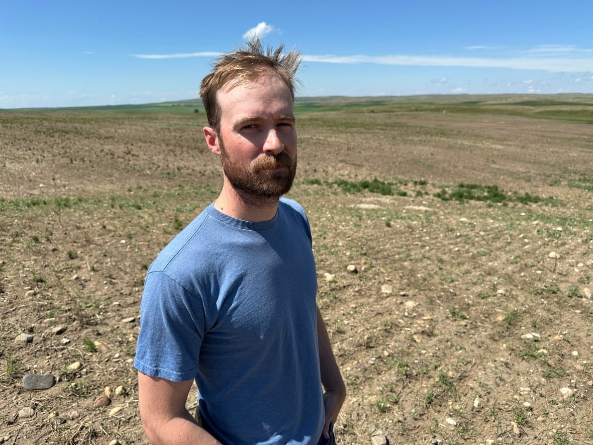 A farmer in a field.