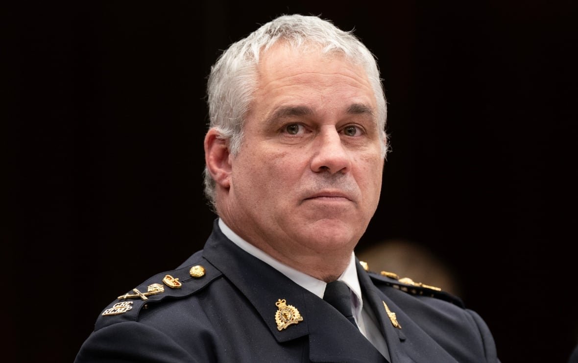 rcmp-snc-lavalin-20240227 RCMP Commissioner Mike Duheme waits to appear before the House of Commons Access to Information, Privacy and Ethics committee, Tuesday, February 27, 2024 in Ottawa.