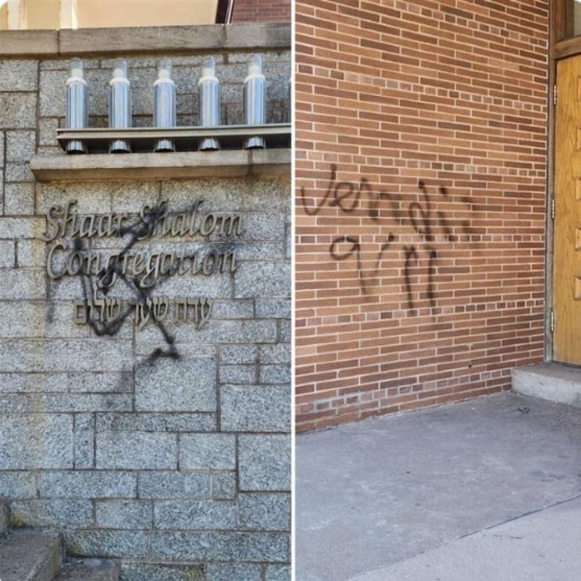 spray-painted-graffiti-on-the-exterior-of-synagogues Defaced synagogues in Halifax.