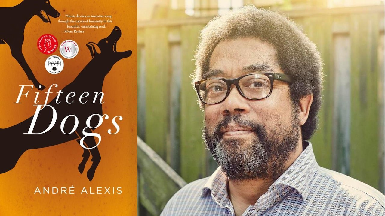 A book cover displaying a dog and a man with glasses.